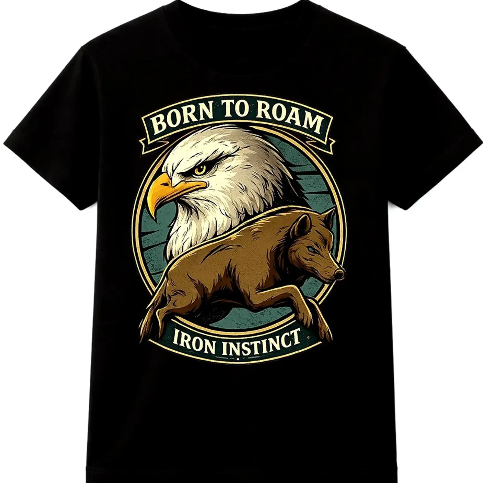 Wildman Hunting & Outdoor Robertson Photos - Eagle Wild Boar T 셔츠 Born