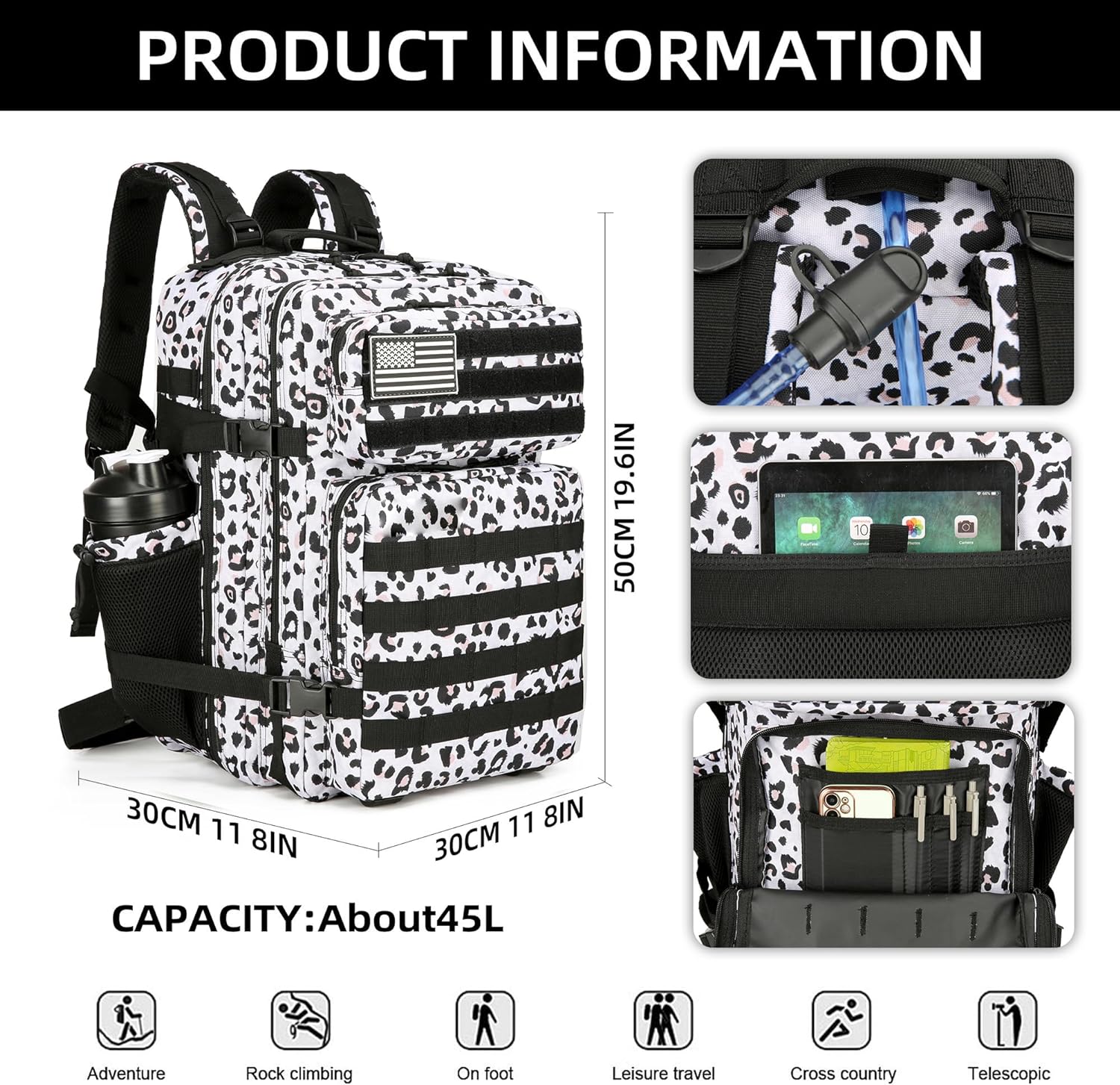 대형 전술 배낭 하이킹 가방 팩, 야외 스포츠 배낭,  - Outdoor Hunting Backpack 리뷰 및 가격